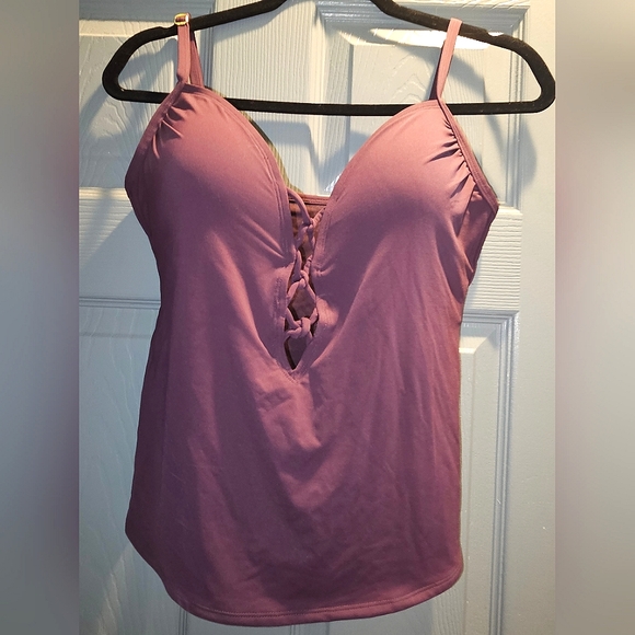 Blue rod beattie Maroon Tankini size 12 lace up - Picture 1 of 6